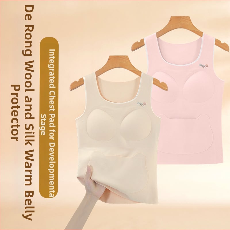 Tüdrukutele talvine termiline vest bez õmblusteta kõhu kaitsega; koostis: 91% polüester, 4,5% elastaan, 2,5% viskoos, 1% villa, 1% moorusilk; 8+ aasta vanustele lastele ja teismelistele (pikkus üle 140 cm)