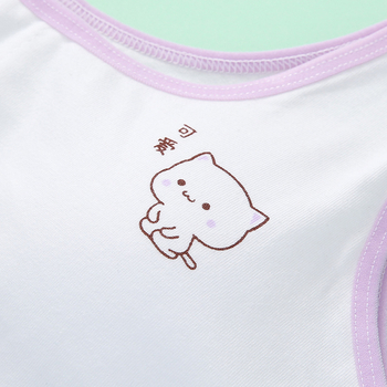 Sutien fără bretele, din bumbac, respirabil, cupă completă, imprimeu desene animate pentru fete 7–12 ani