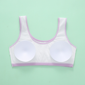 Sutien fără bretele, din bumbac, respirabil, cupă completă, imprimeu desene animate pentru fete 7–12 ani