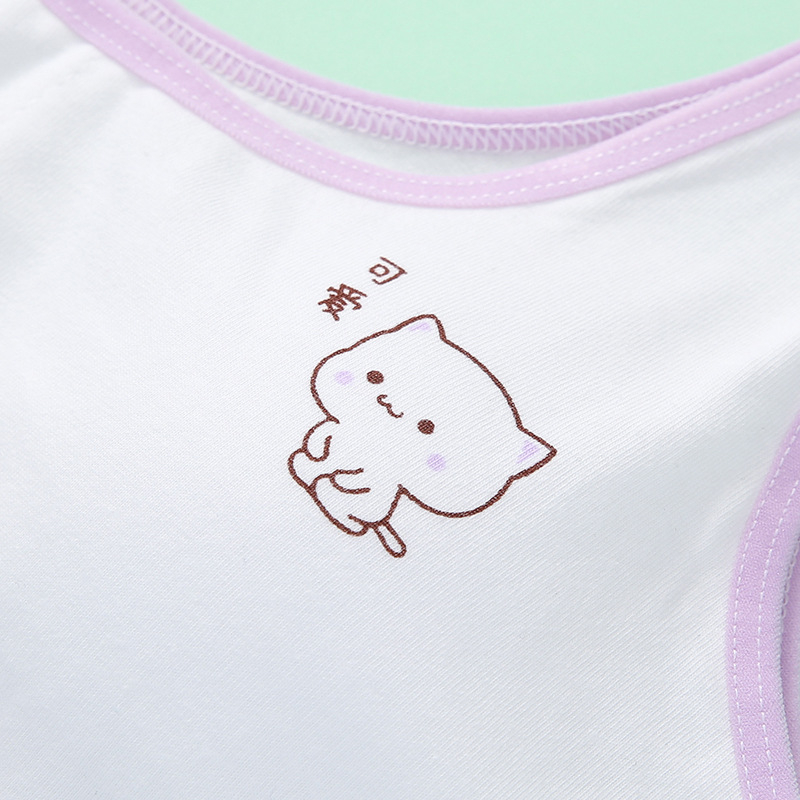 Sutien fără bretele, din bumbac, respirabil, cupă completă, imprimeu desene animate pentru fete 7–12 ani