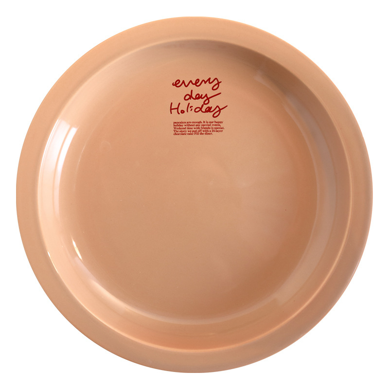 Farfurie din porțelan, stil coreean, rotundă, compatibilă cu cuptorul cu microunde