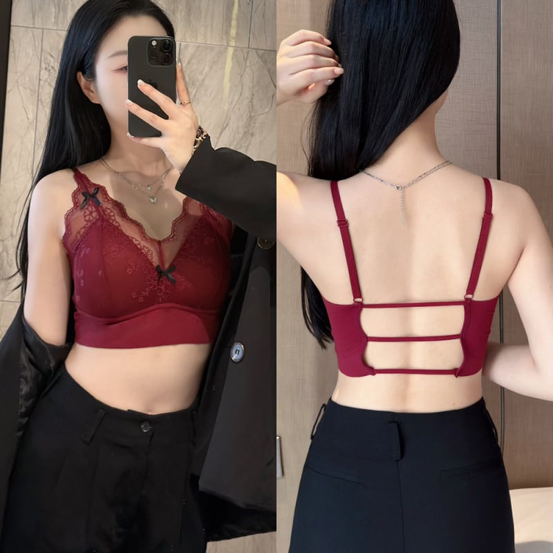 Sutien din nailon fără cusături, fără spate, cu cupe complete — modelat (sus subțire, jos gros) – fără urme