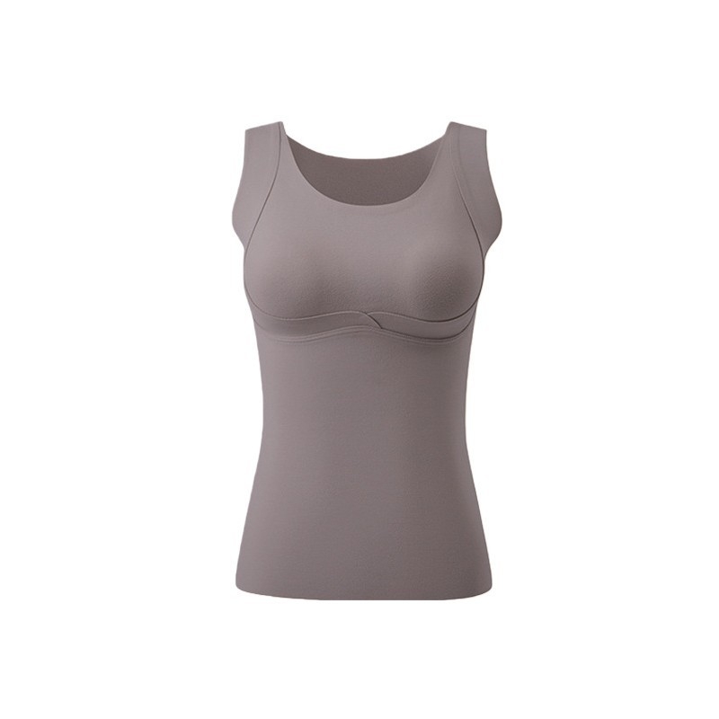 Top fără sutien în stil vestă, cupe fixate, material principal poliester, căptușeală din mătase de mulberry, respirabil