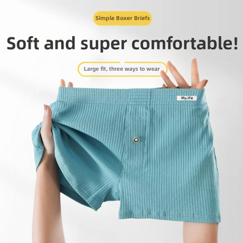 Pánske bavlnené boxerky, stredná výška pásu, pletené, priedušné, jednofarebné