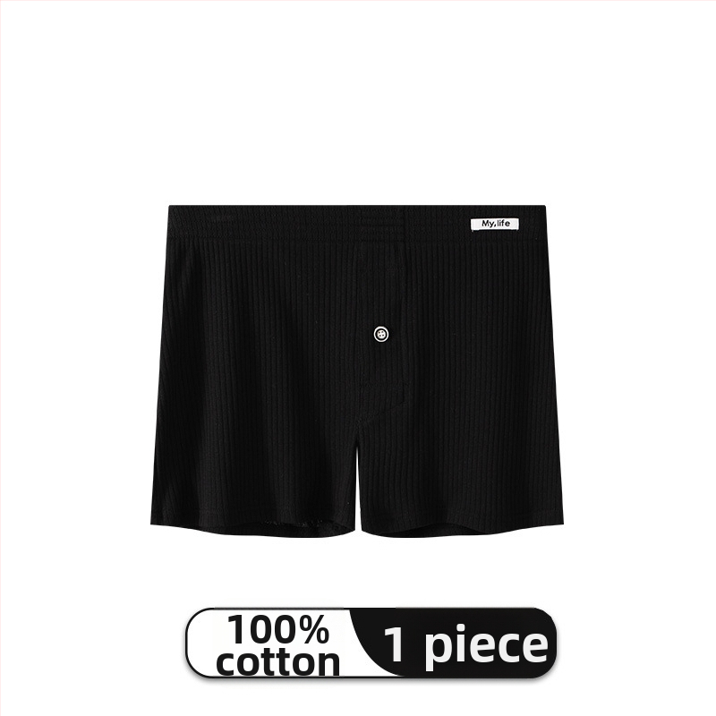 Pánske bavlnené boxerky, stredná výška pásu, pletené, priedušné, jednofarebné