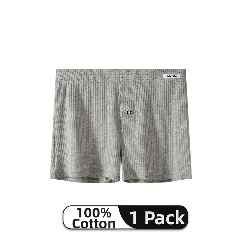 Pánske bavlnené boxerky, stredná výška pásu, pletené, priedušné, jednofarebné