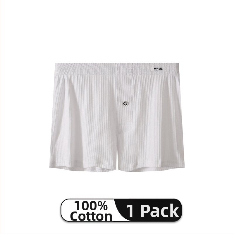 Pánske bavlnené boxerky, stredná výška pásu, pletené, priedušné, jednofarebné