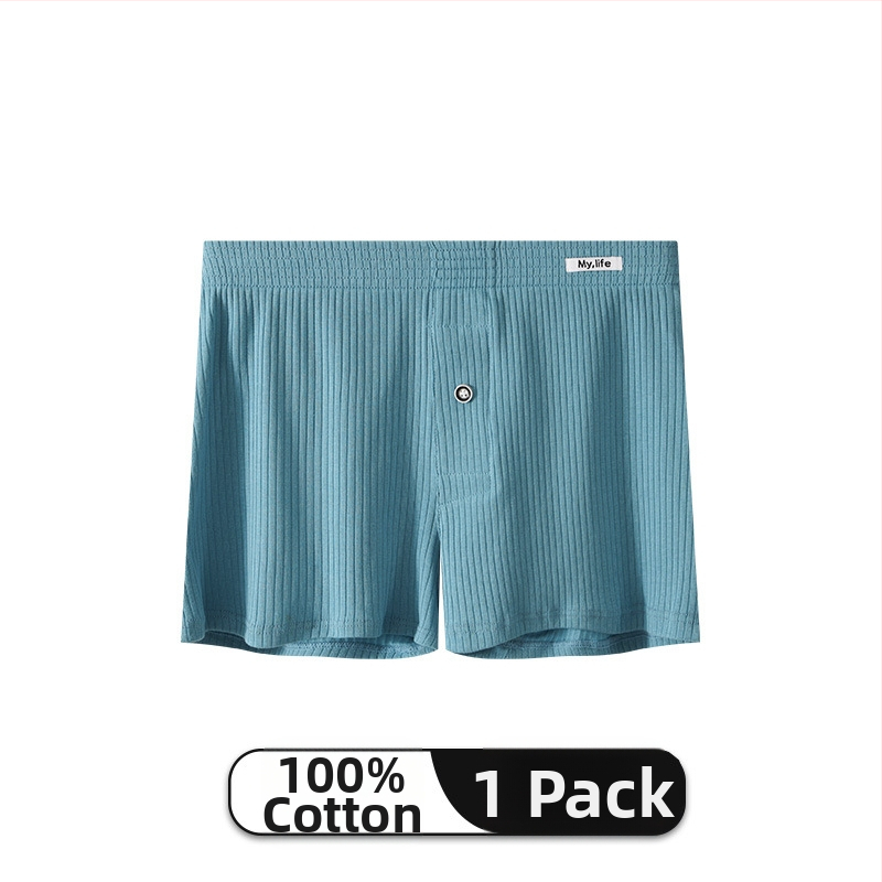 Pánske bavlnené boxerky, stredná výška pásu, pletené, priedušné, jednofarebné