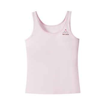 Vestă din bumbac pentru fete în perioada de dezvoltare, căptușită cu viscose, cupă fără model, bretele fixe