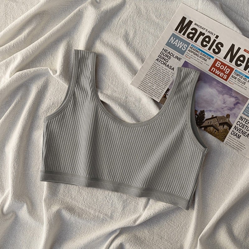 Bustier din bumbac pentru fete, cupă 3/4, cupă subțire modelată, material plăcut pielii