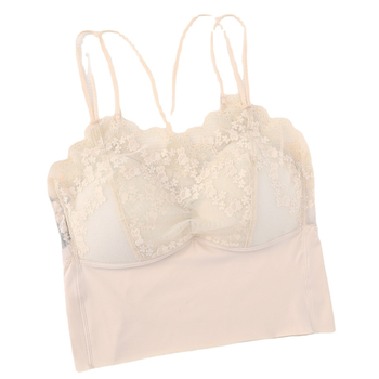 Sutien din nylon fără bretele, cu spate dantelat, cupe triunghi, cupe subțiri formate, susținere și confort