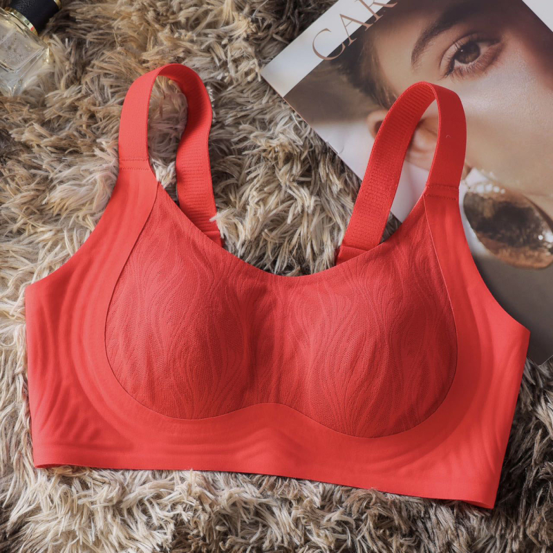  Sutien Push-Up fără cusături, cupe în formă de urechi de iepure, cupă ultra-subțire modelată, bretele fixe dublu, închidere pe spate cu patru rânduri