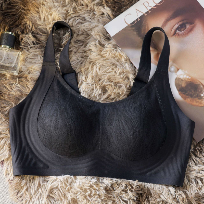  Sutien Push-Up fără cusături, cupe în formă de urechi de iepure, cupă ultra-subțire modelată, bretele fixe dublu, închidere pe spate cu patru rânduri