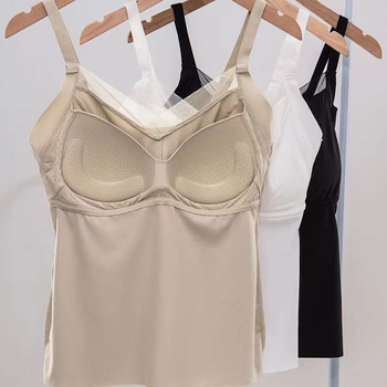 Ženski prsluk s širokim ramenima od Ice Silk/Nylon, podesive trake, latexni jastučić za leđa, push-up, ljeto