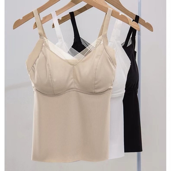 Ženski prsluk s širokim ramenima od Ice Silk/Nylon, podesive trake, latexni jastučić za leđa, push-up, ljeto