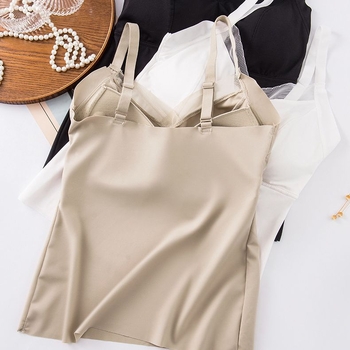 Ženski prsluk s širokim ramenima od Ice Silk/Nylon, podesive trake, latexni jastučić za leđa, push-up, ljeto