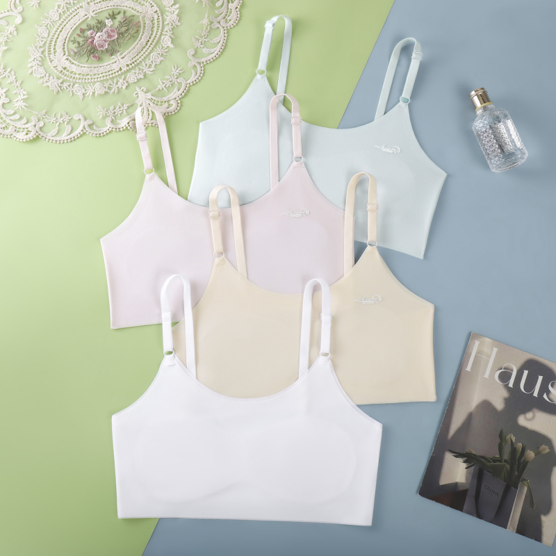 Dječja camisola za djevojčice - najlon, puna šalica, bez kostiju, podesive naramenice, podstava najlonom, prozračna Ice Silk