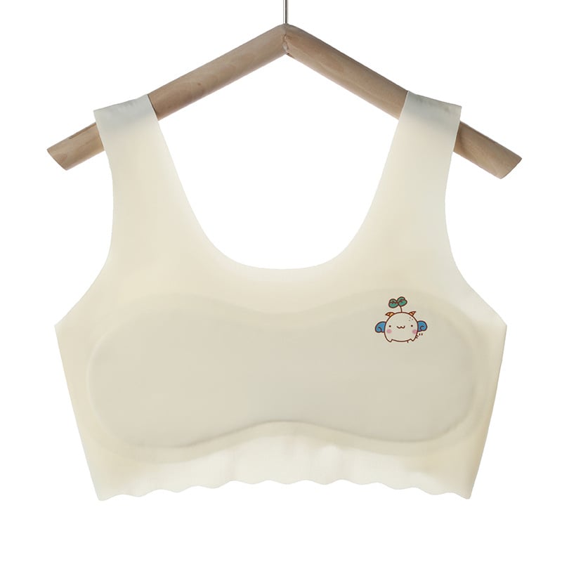 Bustier din nailon pentru fete, 12–15 ani, cupe pline, fără cupă modelată, căptușit cu bumbac, respirabil, bretele duble fixe