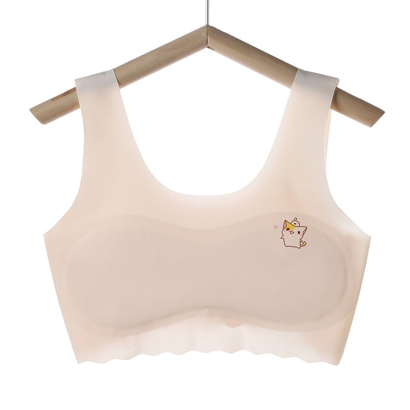 Bustier din nailon pentru fete, 12–15 ani, cupe pline, fără cupă modelată, căptușit cu bumbac, respirabil, bretele duble fixe