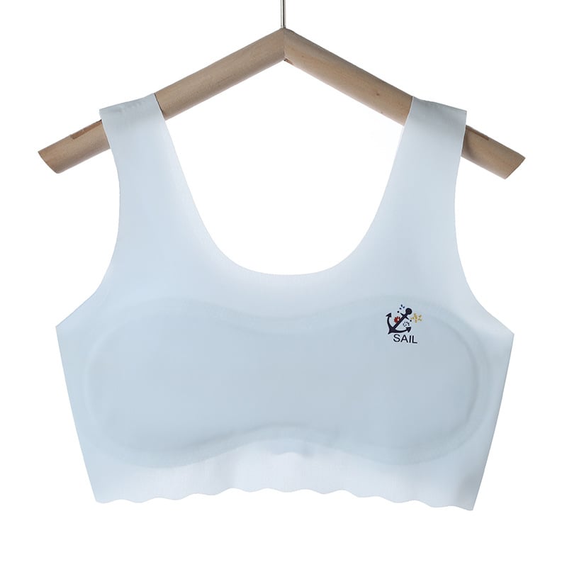 Bustier din nailon pentru fete, 12–15 ani, cupe pline, fără cupă modelată, căptușit cu bumbac, respirabil, bretele duble fixe