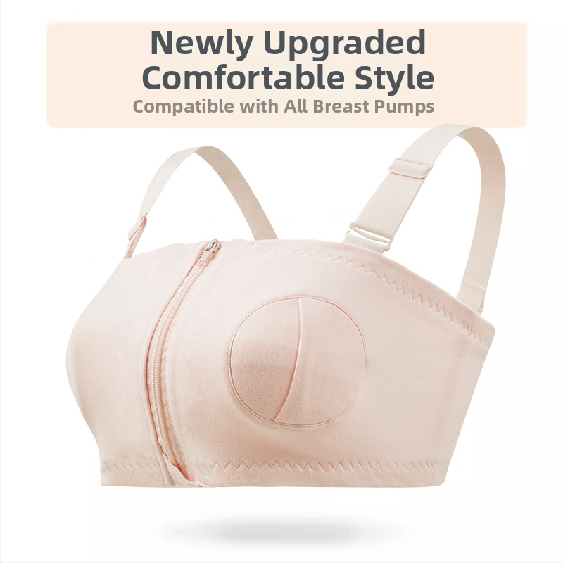 Medvilninė maitinančios liemenėlė su priekiniu užsegimu ir vieno/dviejų užtrauktukų, po gimdymo, atsiejami dvigubi dirželiai