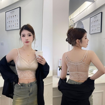 Потник от найлонов плат, презрамков модел със V-образно деколте, тънък плат, сезон Пролет-Лято-Есен, пуснат през 2024 г.