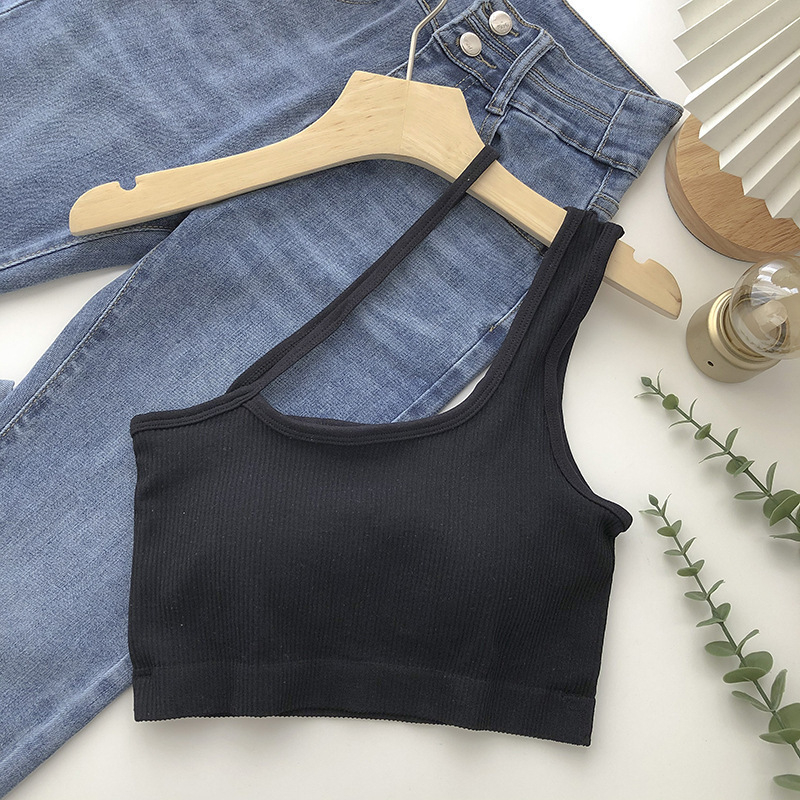 Bustier bez naramenica s tankim oblikovanim košaricama, najlonska tkanina, korejski stil, puna čašica, za uzrast 18–40 godina