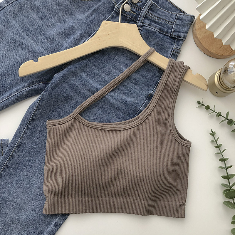 Bustier bez naramenica s tankim oblikovanim košaricama, najlonska tkanina, korejski stil, puna čašica, za uzrast 18–40 godina