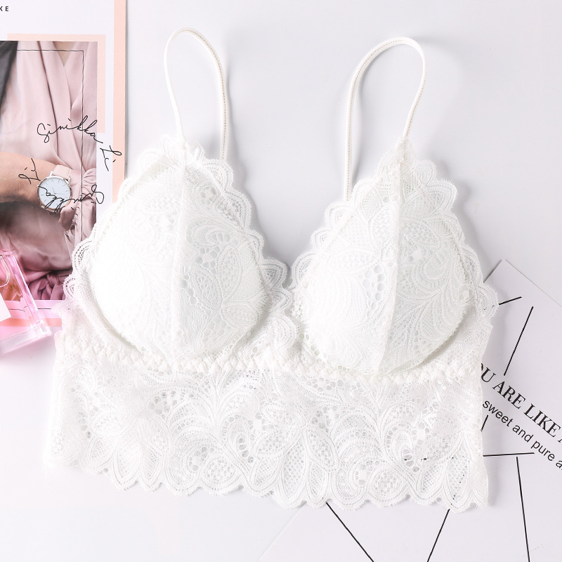 Čipkasti beznaramenasti tube top s V izrezom – 3/4 košarica, tan kalup, viskozna mješavina