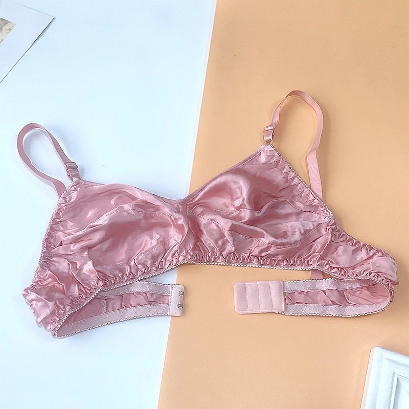 Pamukasti grudnjak s podlogom od svile dudova, stražnja dvostruka kopča, s metalnom potporom, prozračan i udoban