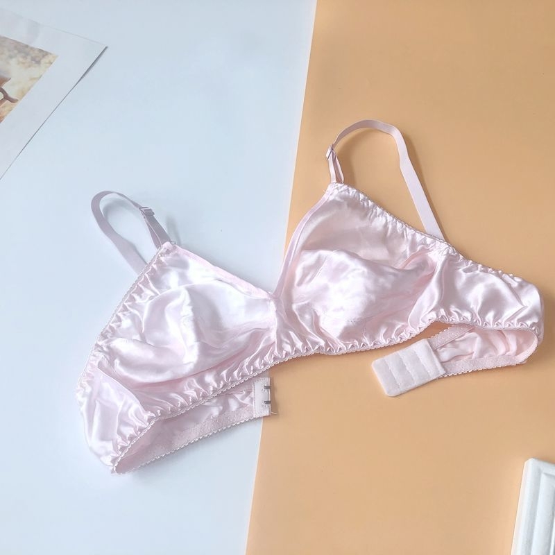 Pamukasti grudnjak s podlogom od svile dudova, stražnja dvostruka kopča, s metalnom potporom, prozračan i udoban