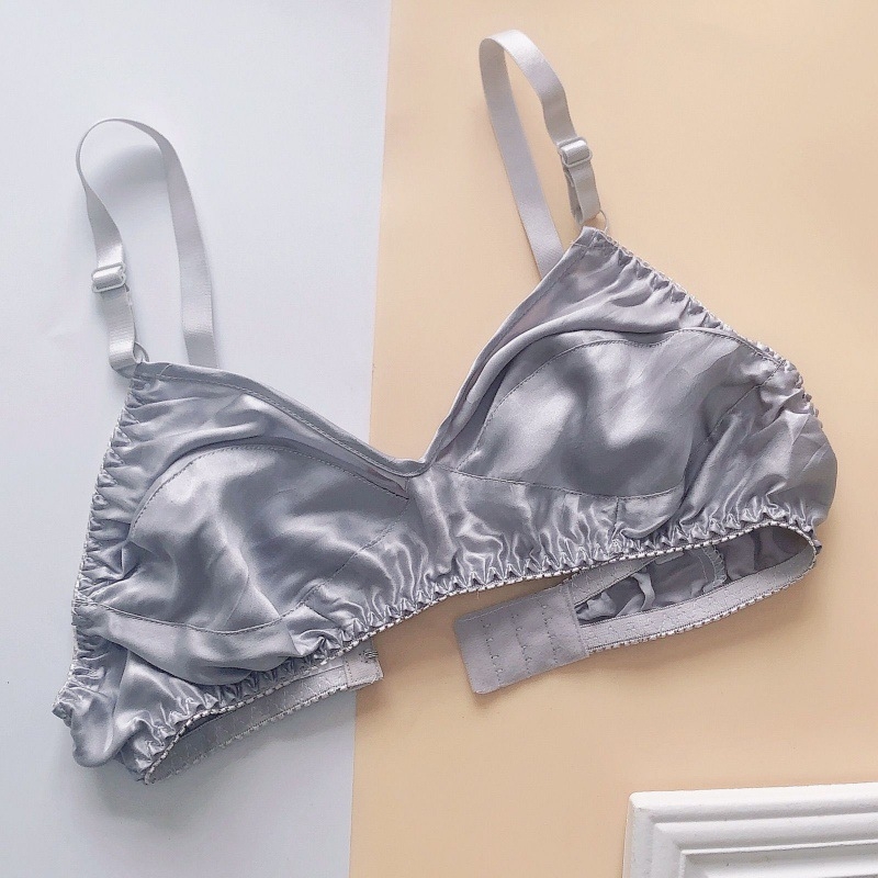 Pamukasti grudnjak s podlogom od svile dudova, stražnja dvostruka kopča, s metalnom potporom, prozračan i udoban