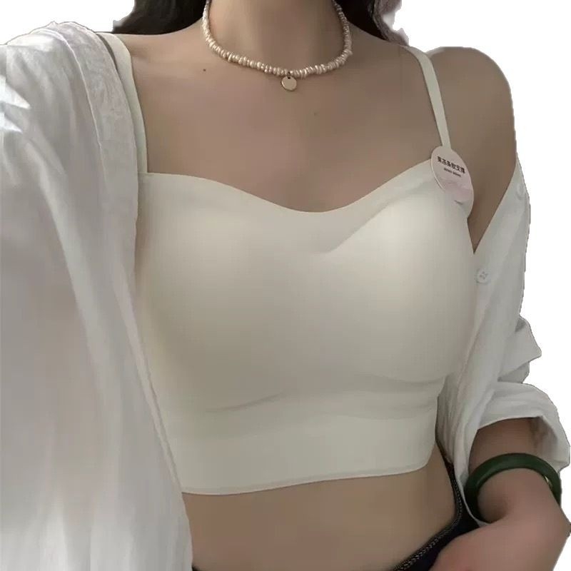 Ljetni tube top s otvorenim leđima i tankim trakama, mekana podrška, žensko donje rublje