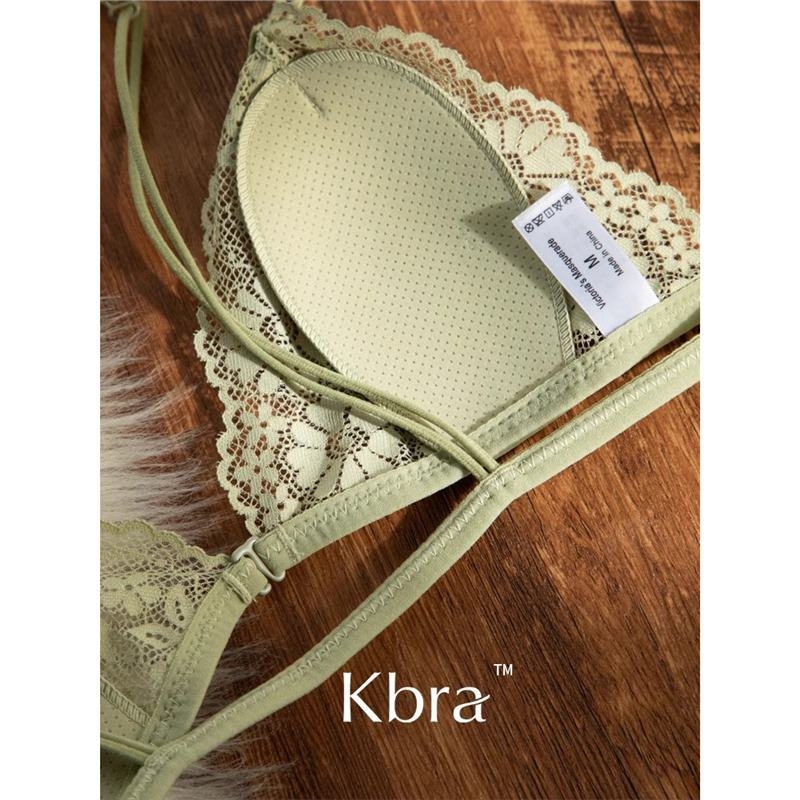 Kbra grudnjak s francuskim stilom, prednje kopčanje, čipkaste trokutaste košarice, bez žice, ultra tanke naramenice, lijep stražnji dio