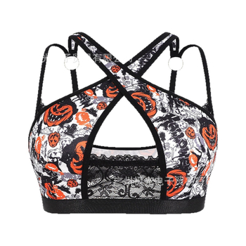 Ženski čipkasti grudnjak s košaricama 3/4, bez oblikovanih košarica, čvrste naramenice, pamučna podstava