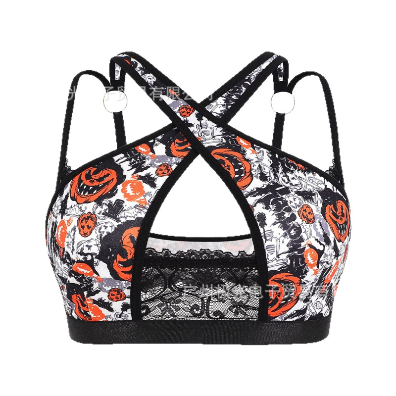 Ženski čipkasti grudnjak s košaricama 3/4, bez oblikovanih košarica, čvrste naramenice, pamučna podstava