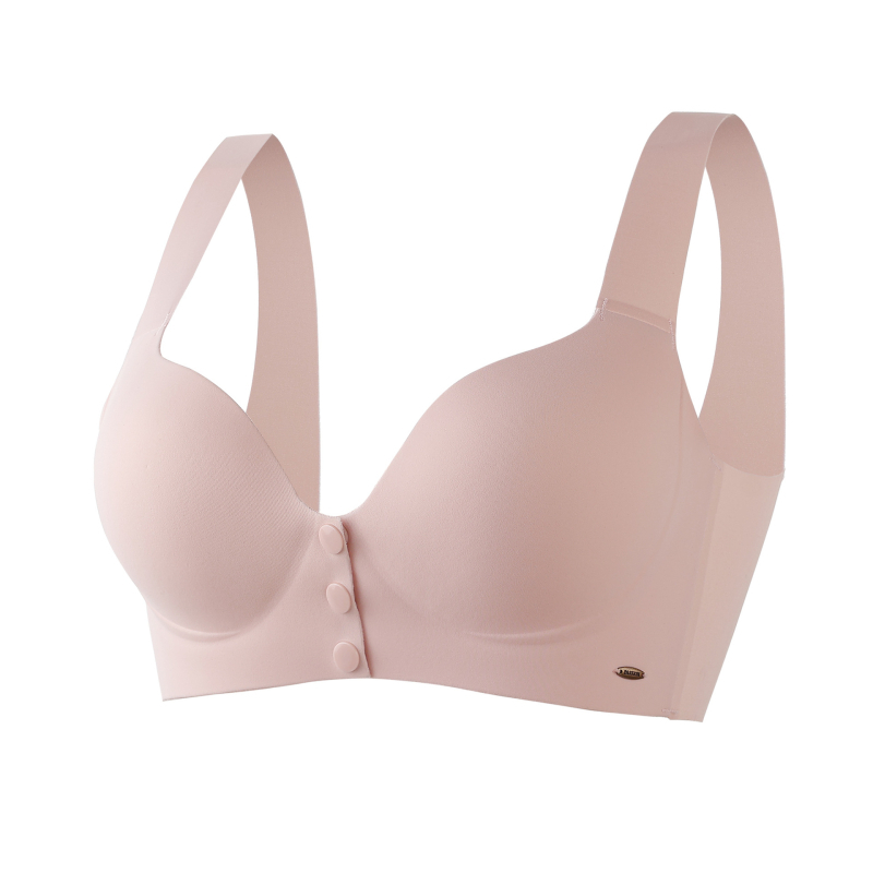 Ženski bezšavni push-up grudnjak, 3/4 košarica, tanke oblikovane košarice, glavni materijal pamuk, podstava 30–50% elastan, fiksni dvostruki naramenice