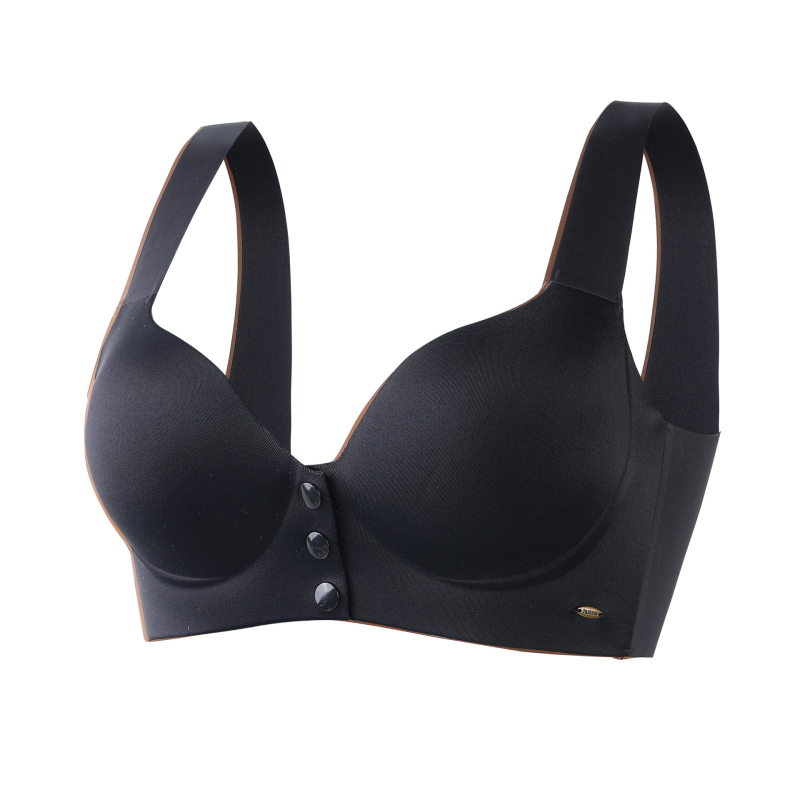 Ženski bezšavni push-up grudnjak, 3/4 košarica, tanke oblikovane košarice, glavni materijal pamuk, podstava 30–50% elastan, fiksni dvostruki naramenice
