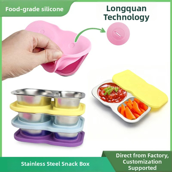 Силиконова кутия за съхранение на храна, квадратна форма, капацитет под 300 ml, подходяща за микровълнова, Longqian, възможност за печат на лого