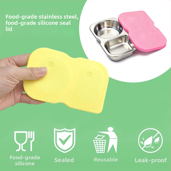 Силиконова кутия за съхранение на храна, квадратна форма, капацитет под 300 ml, подходяща за микровълнова, Longqian, възможност за печат на лого