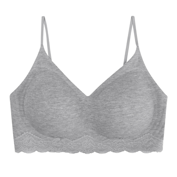 Grudnjak s čipkastim obrubom, bezšivni, push-up, 3/4 košarica, najlon materijal