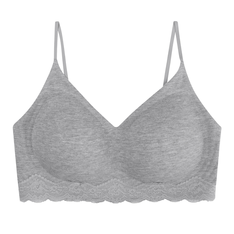 Grudnjak s čipkastim obrubom, bezšivni, push-up, 3/4 košarica, najlon materijal