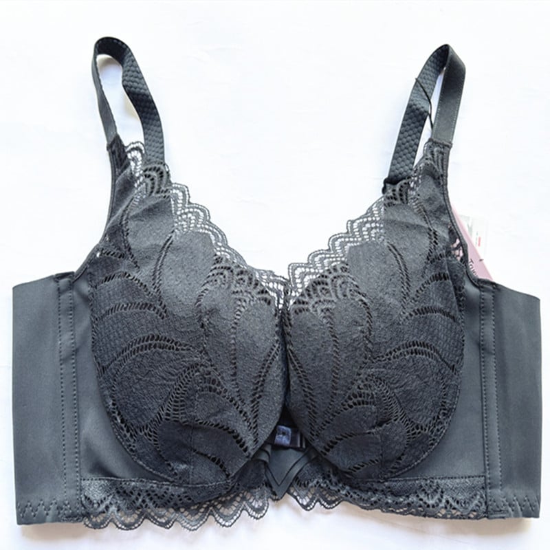 Sutien din dantelă cu underwire, cupă 3/4, cupă medie, dantelă, închidere la spate cu patru rânduri de cârlige