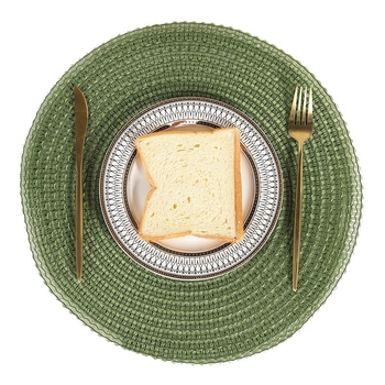 Okružne PVC podmetače za tanjure, japanski stil, jedinstven uzorak, marka White Wave Placemat