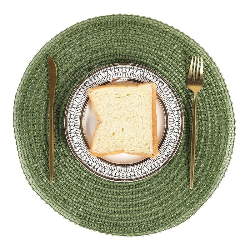 Okružne PVC podmetače za tanjure, japanski stil, jedinstven uzorak, marka White Wave Placemat