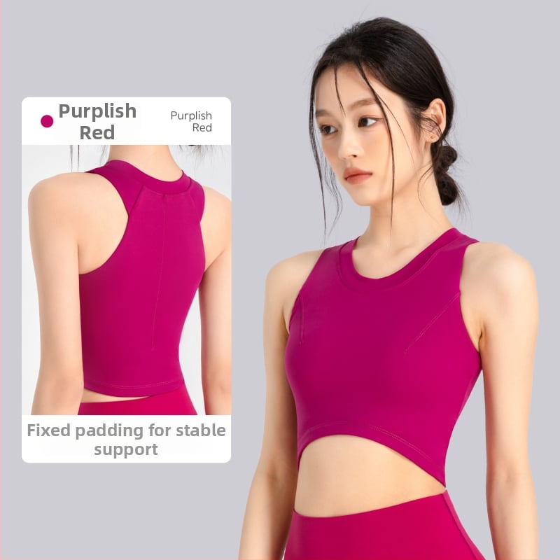 Женски спортен сутиен за висока интензивност, едноцял дизайн, основен материал нейлон, подплата спандекс, чашка 3/4, фиксирани двойни презрамки