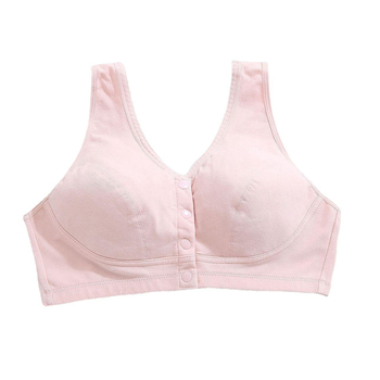 Сутиен за кърмене без кост, памучен, предно закопчаване, пълна чашка, тънко формована чашка, фиксирани двойни презрамки, дишащ и удобен