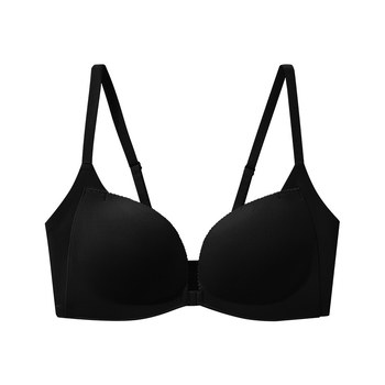 Sutien din nylon cu închidere frontală, fără spate, Push-Up, cupă 3/4, fără sârmă, cupe din burete, căptușeală din spandex