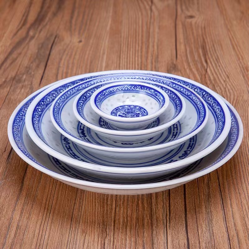 Porcelanski tanjur za serviranje Jingdezhen Linglong s motivom zmaja, okruglog oblika, za posluživanje i juhu, otporan na mikrovalnu pećnicu, prilagodljiv
