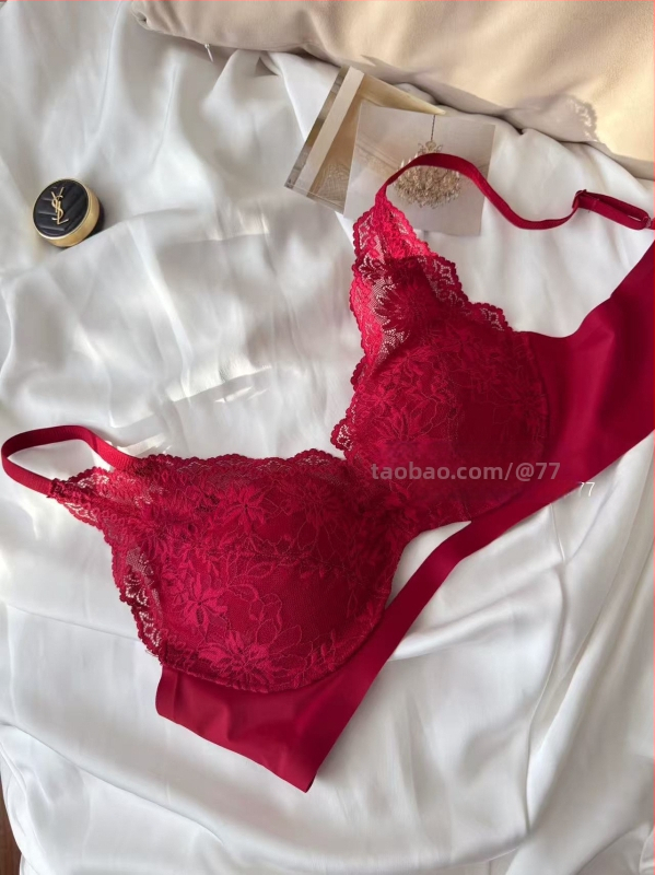 Ženski seksi grudnjak od francuske čipke, bežični, 3/4 košarice, duboki V, push-up
